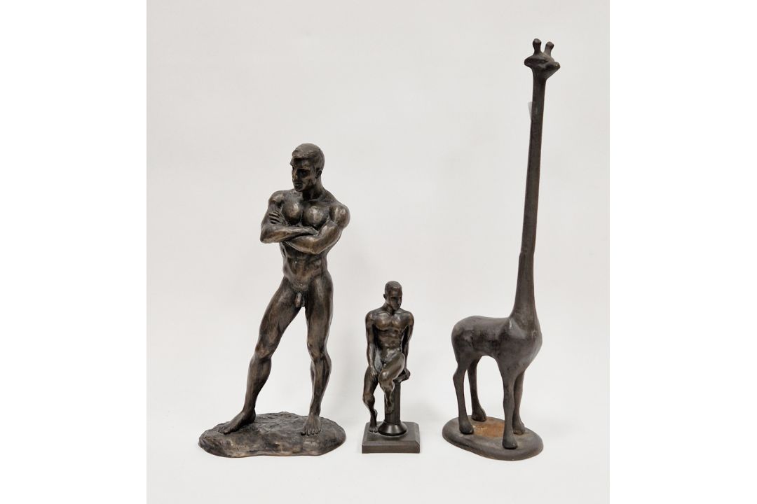Martin Aston Fine Arts Limited bronze-effect figure of a male nude, 36cm high, in original fitted - Image 1 of 4