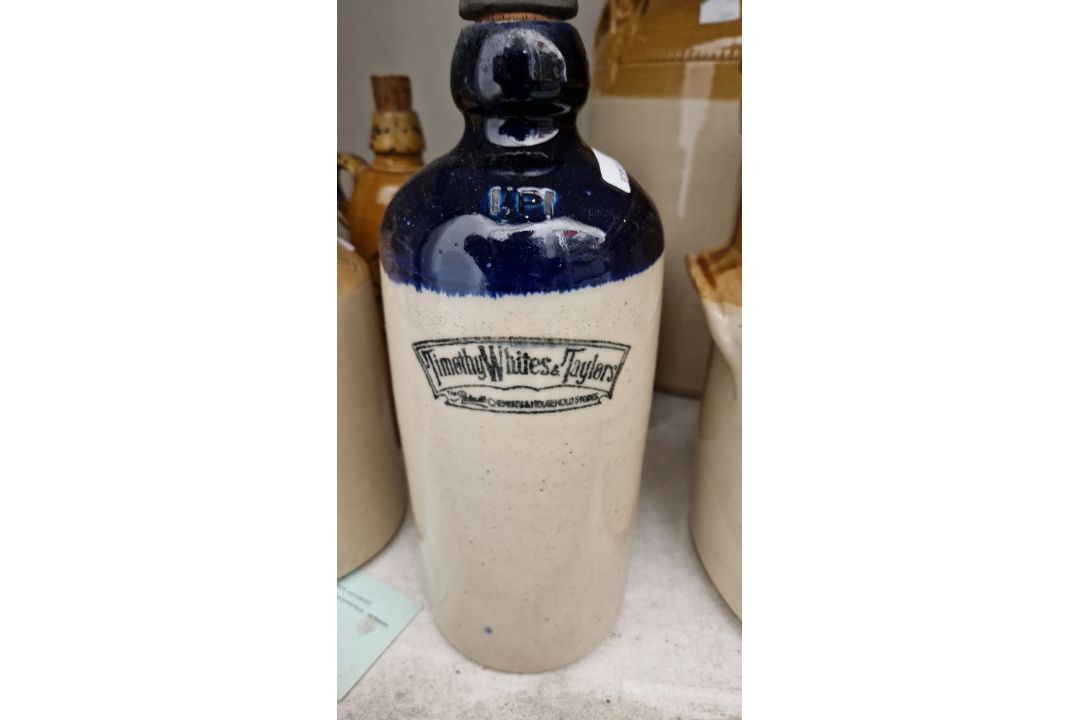 Various stone ware flagons, kilner jars, bottles, footwarmers , many with stamped names - W B Turney - Image 3 of 20