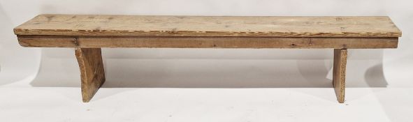 19th century pine bench/pew, 45cm high x 212cm wide x 30cm deep
