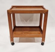 Mid century teak two tier drinks trolley, height 75.5cm, length 72cm, width 46cm
