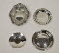 Four various silver dishes, including a QEII commemorative silver jubilee circular silver dish and