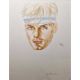 Myles Antony (Irish, 20th century) Watercolour Portrait of a man wearing bandana, signed and - Image 4 of 6