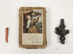 A George III silver baby's rattle, coral teether, maker's mark 'GU', total gross weight