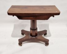 Victorian mahogany folding tea table, 77cm high x 91cm wide x 44cm deep