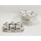 Set of Limoges custard cups, covers and stands, circa 1900, printed green marks for F Frognet, - Image 1 of 4