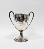 Edwardian silver two-handled trophy, Chester, early 20th century (marks rubbed), of goblet form with