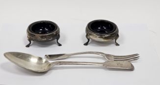 William IV Irish silver serving spoon, hallmarked Dublin, 1831, makers marks for Philip Weekes, a