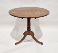 19th century oak tilt-top table of circular form, on tripod base, 80cm diameter
