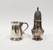 Silver sugar caster by Stokes & Ireland Limited, Birmingham 1892, of panel baluster form with