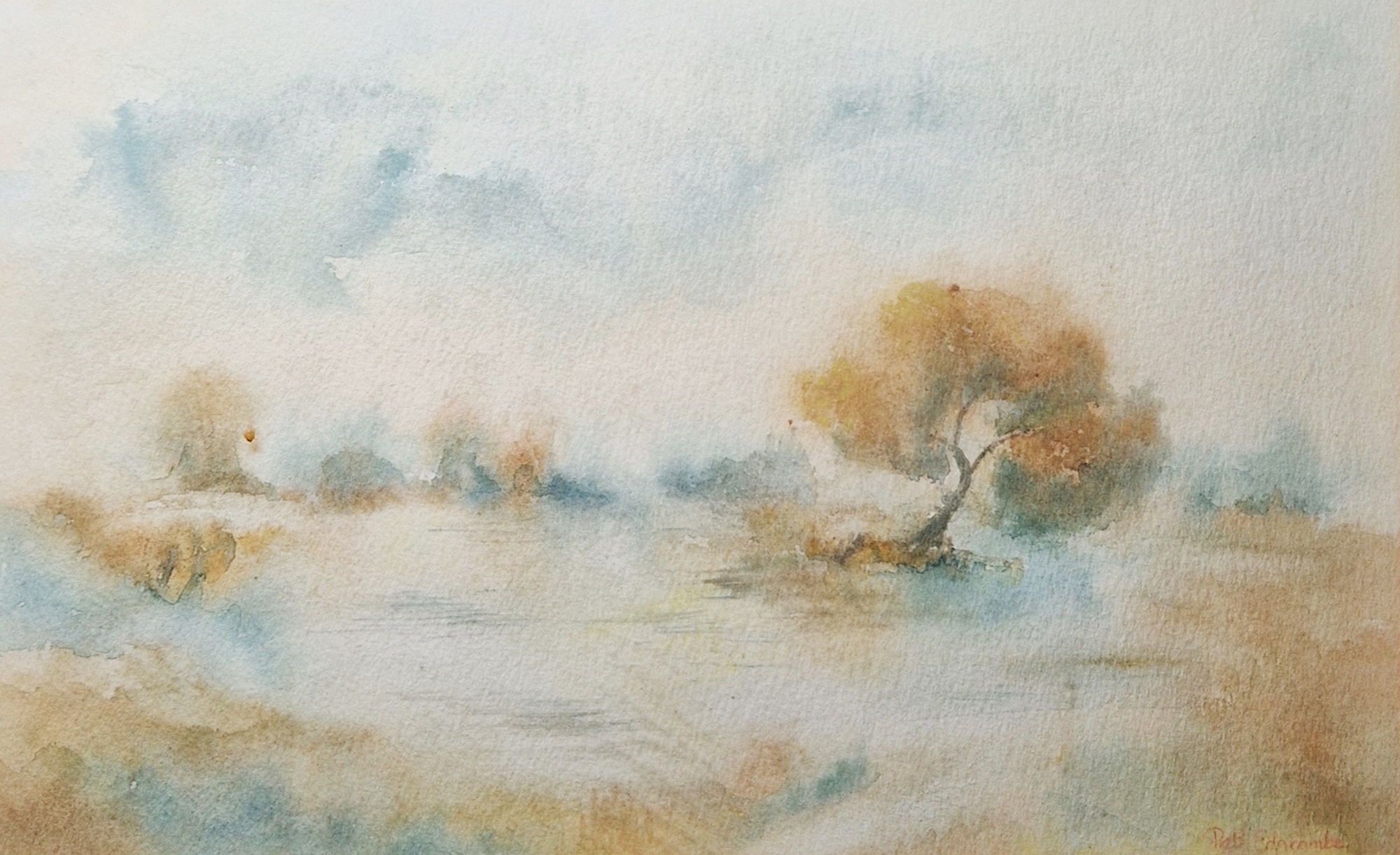 Derrick Russell (20th century) Watercolour "Worms Head", coastal scene, signed lower right, titled - Image 3 of 6