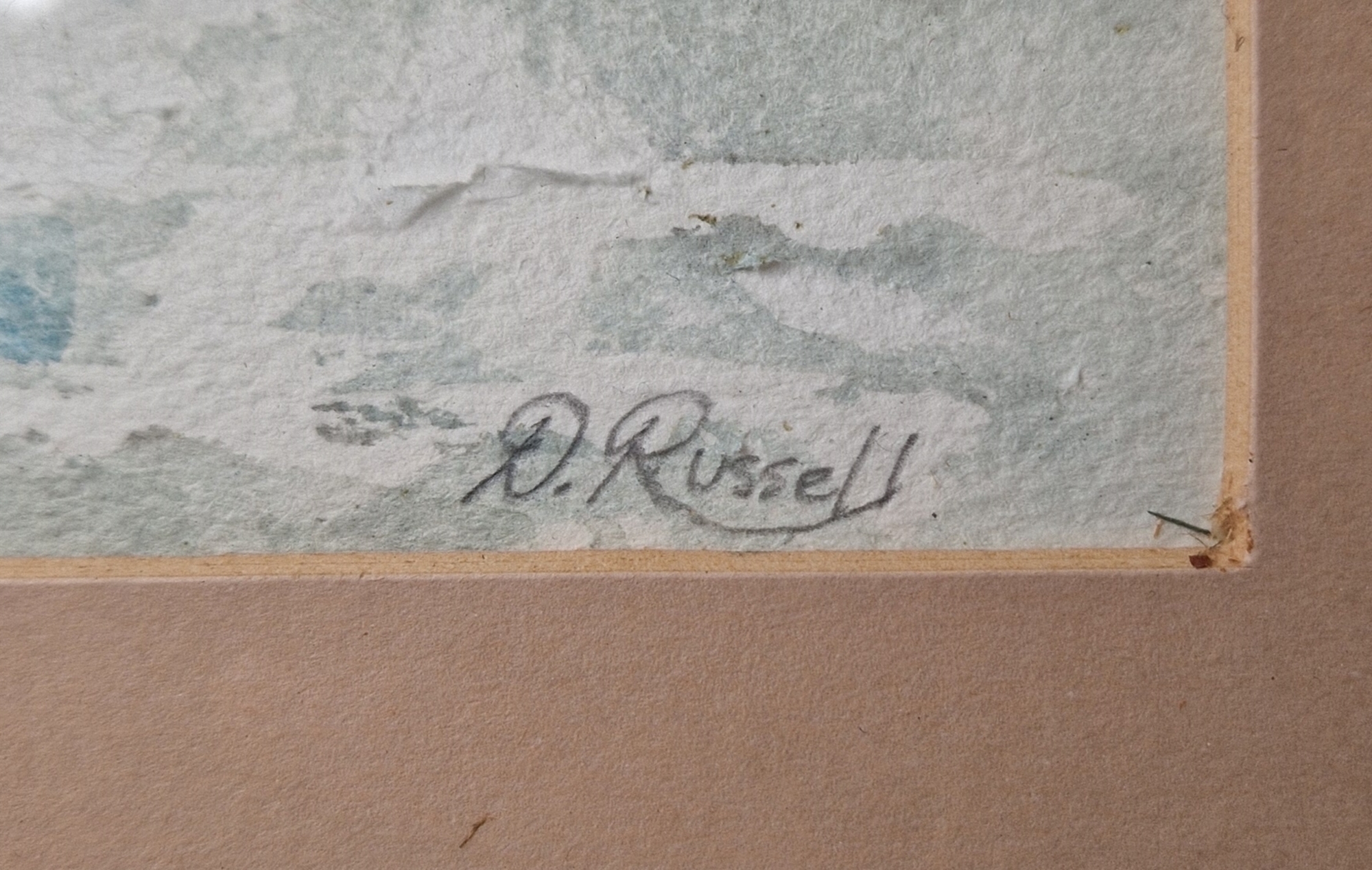 Derrick Russell (20th century) Watercolour "Worms Head", coastal scene, signed lower right, titled - Image 5 of 6