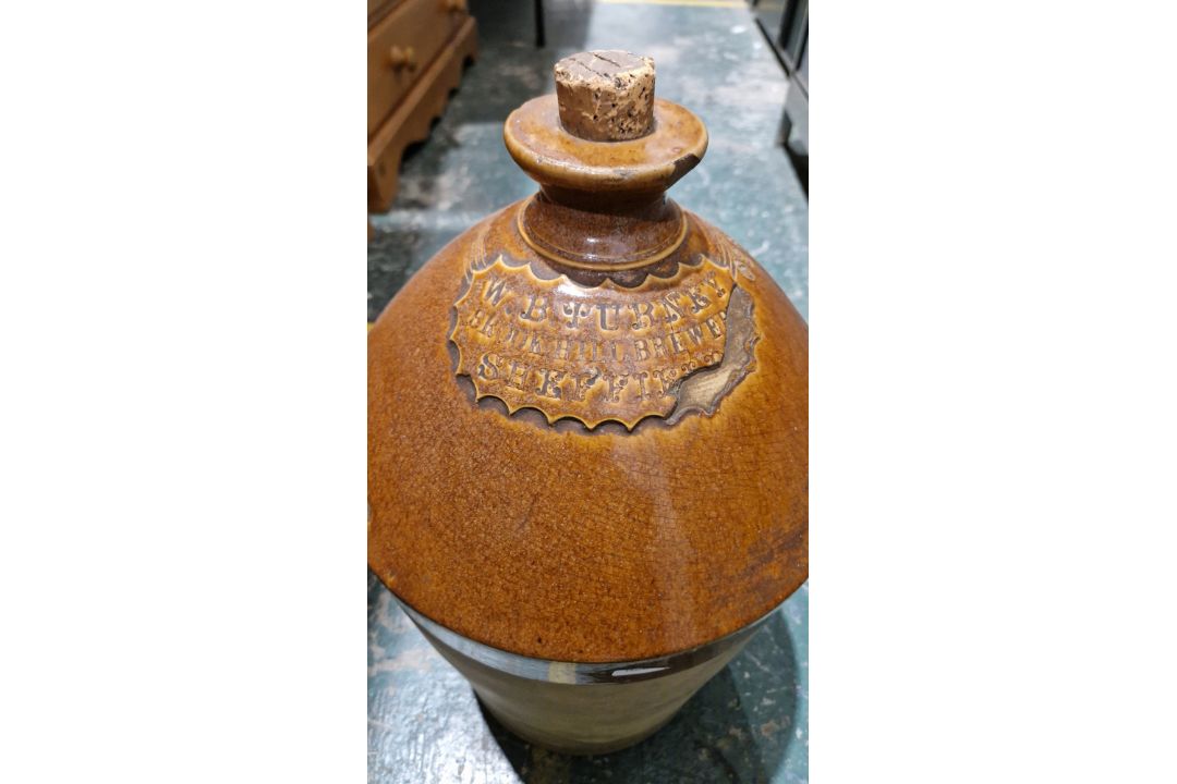 Various stone ware flagons, kilner jars, bottles, footwarmers , many with stamped names - W B Turney - Image 9 of 20