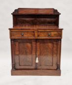 Victorian mahogany chiffonier with single long drawer over a two-door cupboard, brass lion's head