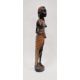 Carved wooden figure of an African girl with beaded decoration to her ankles and chest, 62cm high - Image 4 of 4