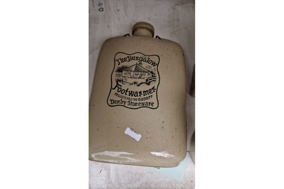 Various stone ware flagons, kilner jars, bottles, footwarmers , many with stamped names - W B Turney - Image 8 of 20