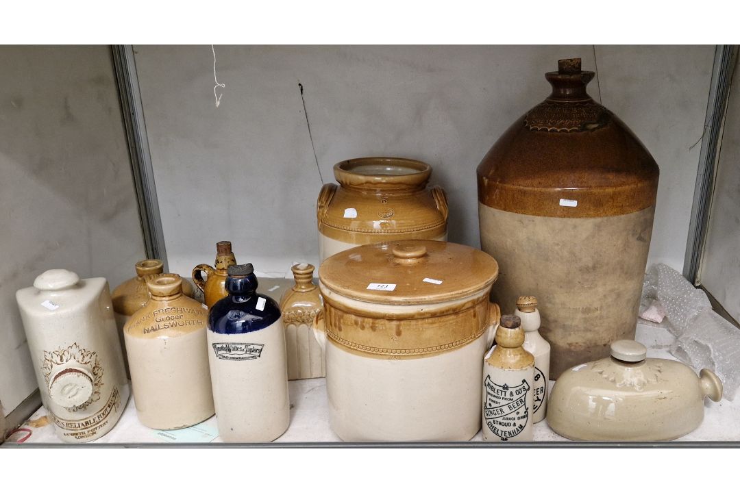 Various stone ware flagons, kilner jars, bottles, footwarmers , many with stamped names - W B Turney - Image 2 of 20
