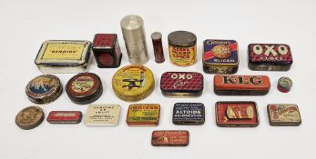 Collection of early to mid 20th century small advertising tins, including: OXO cubes, C.W.S. tea,