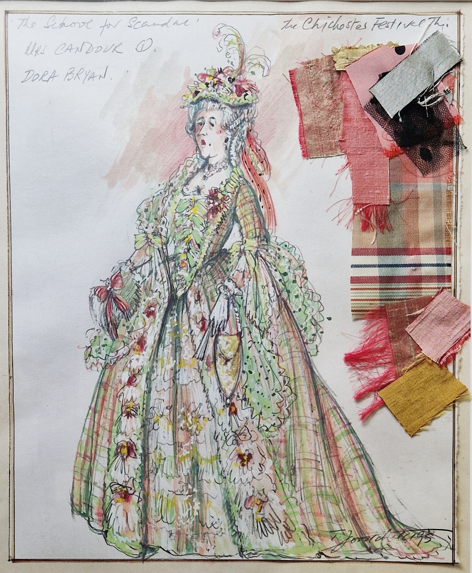 Theatre costume designs for 'The Gondoliers' and 'The School for Scandal' by the same artist, - Image 2 of 5
