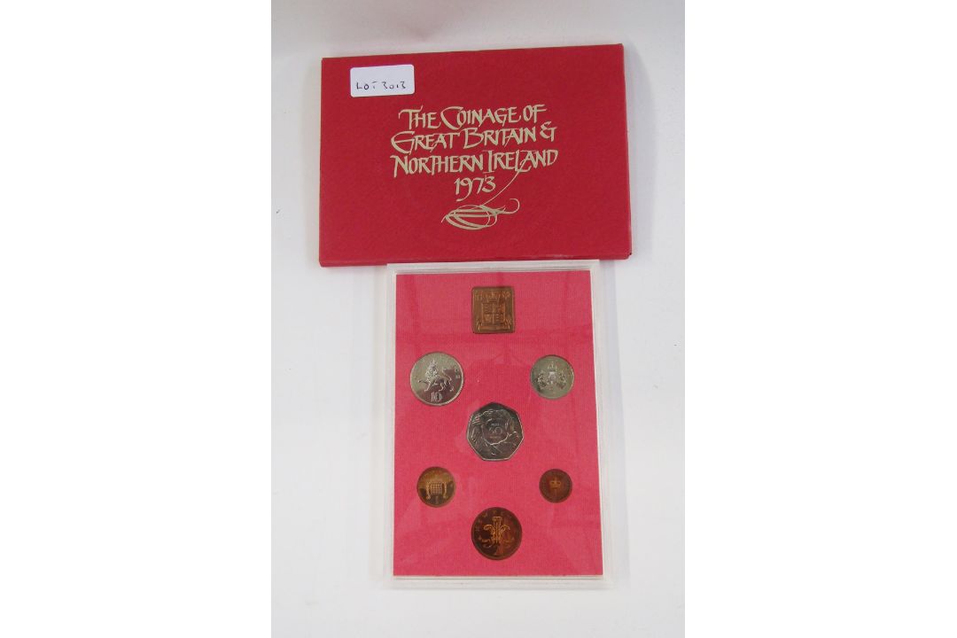 UK proof sets (8), dates, 1972 x 2, 1973 x 2, 1975, 1977, 1978 x 2, most sets show toning to lower - Image 1 of 8