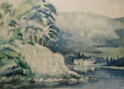 Rene Martin Tomlinson (20th century) Pencil and watercolour drawing 