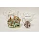 Group of 19th century Staffordshire pottery and porcelain, including a model of a tiered cottage - Image 1 of 2