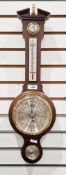Comitti, London, reproduction banjo-shaped barometer with brass mounts, 58cm high