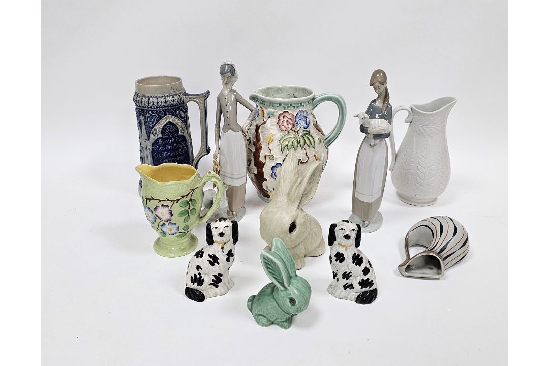 Collection of assorted ceramics including two Lladro figures of girls with duck and a lamb, two - Image 1 of 18