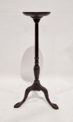 19th century mahogany jardiniere stand on fluted column, tripod base decorated with acanthus leaves,