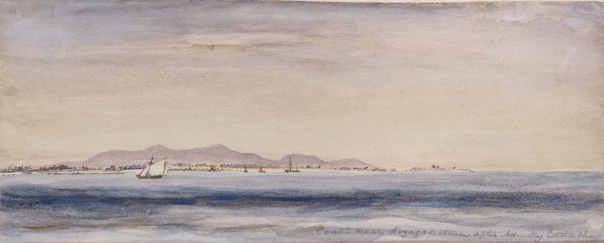 Watercolour drawings - collection Attrib. A H. Walter " A Passage from India to England 1873"