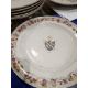 Set of 18th century Chinese export armorial dinner plates, each decorated with a black hatched - Image 17 of 20