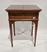 Late 19th/early 20th century inlaid rosewood writing desk, the hinged top revealing a rising