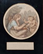 Francesco Bartolozzi after Cipriani Two 19th century hand coloured engravings of Ceres and Pomona,