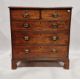 George III mahogany chest of two short and three long graduated drawers with cockbead borders, brass - Image 2 of 2