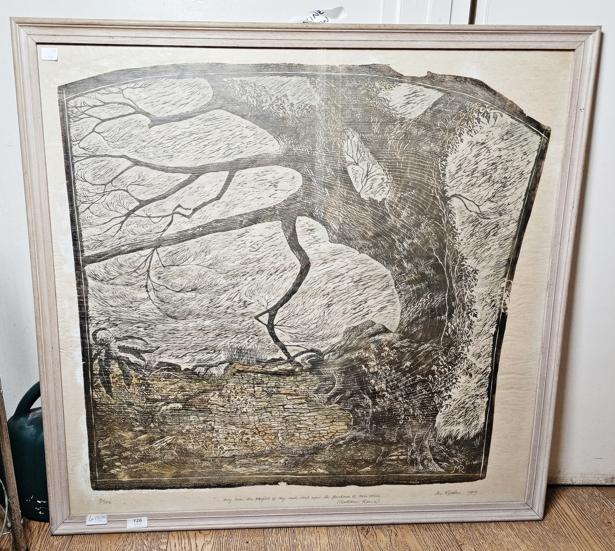 Maxine Relton (20th century) Multi block colour woodcut on handmade Japanese paper "They Bear the - Image 2 of 8