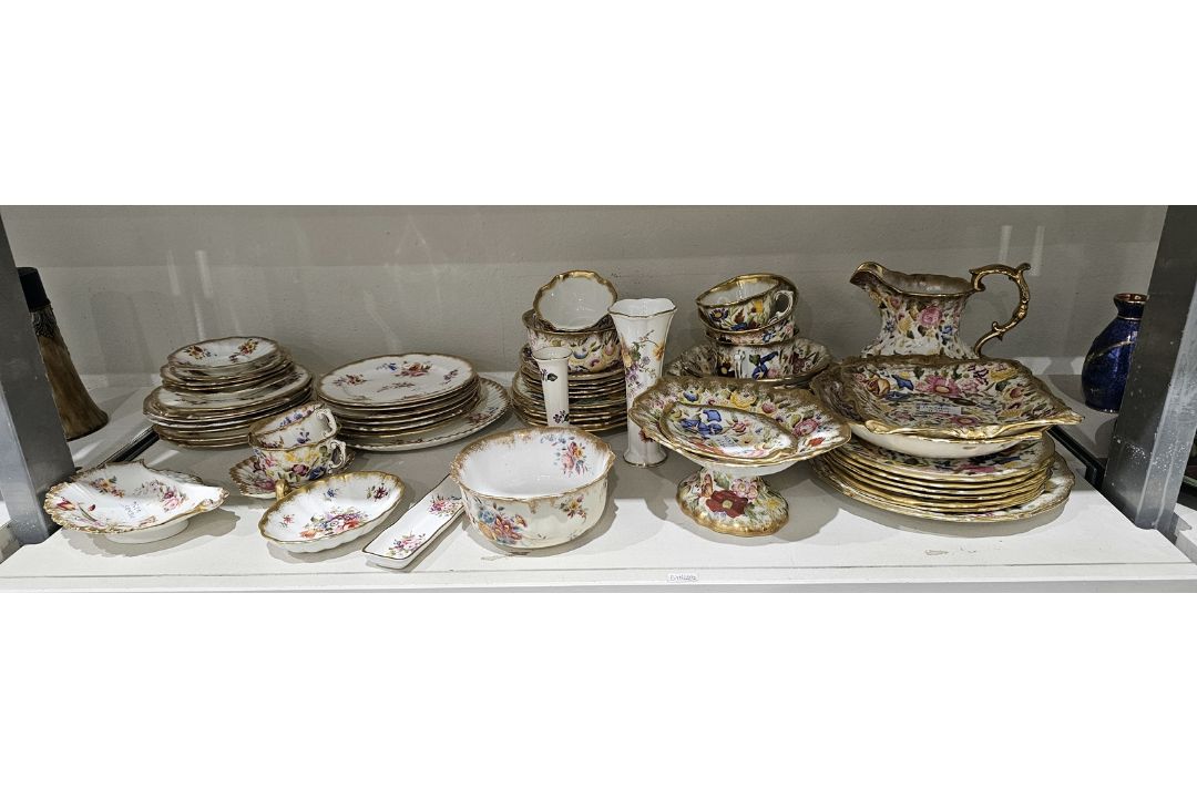 Hammersley & Co Dresden Sprays pattern part tea service, a later service similar and other wares, - Image 1 of 3