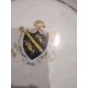 Set of 18th century Chinese export armorial dinner plates, each decorated with a black hatched - Image 7 of 20