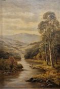 Samuel Yates Johnson (19th/20th century) Pair of oil of canvas Each depicting a fisherman in