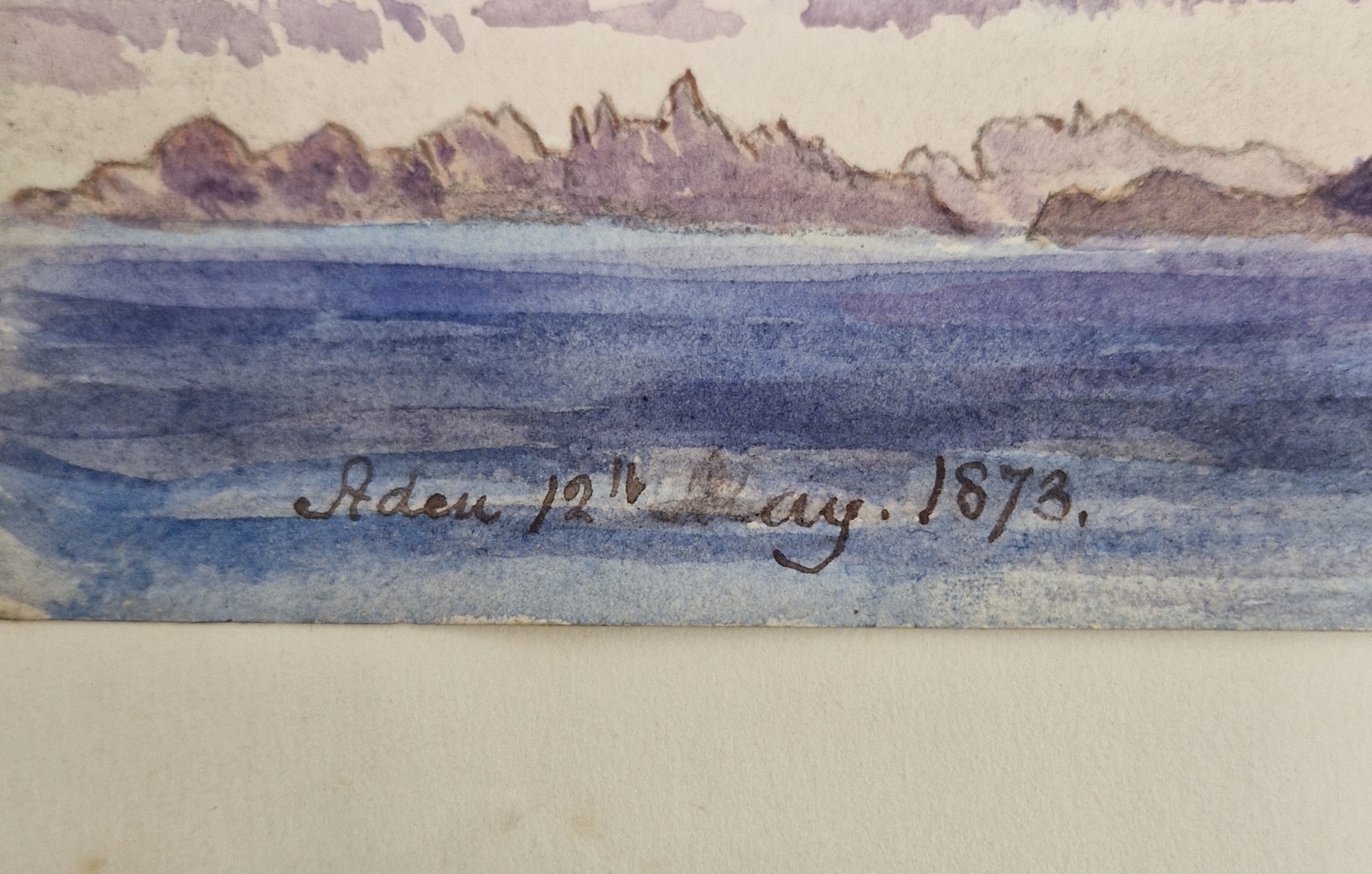 Watercolour drawings - collection Attrib. A H. Walter " A Passage from India to England 1873" - Image 22 of 26