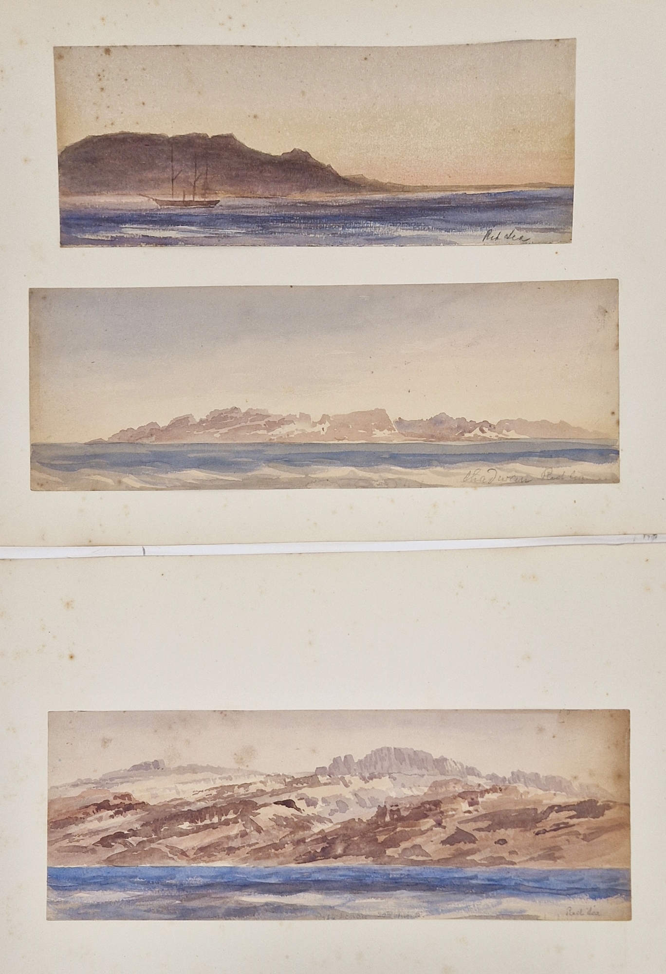 Watercolour drawings - collection Attrib. A H. Walter " A Passage from India to England 1873" - Image 6 of 26