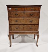 Georgian mahogany chest on stand comprising two short over three long drawers, on cabriole legs,