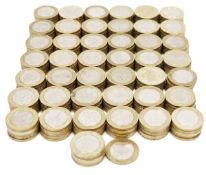 Collection of British two pound coins, circulated, including Charles Darwin, Trinity House and