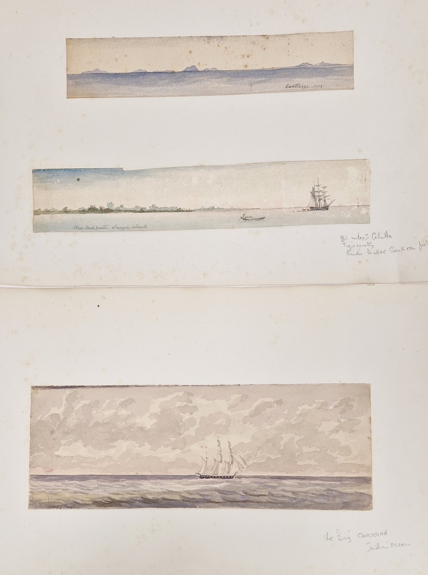 Watercolour drawings - collection Attrib. A H. Walter " A Passage from India to England 1873" - Image 2 of 26