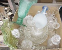 Collection of glassware, predominantly cut glass to include a Cristal d'Arques cut glass flower