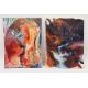 Rose Feller (b.1975)  Pair, oils on canvas "St James Church, Gloucester", abstract studies, - Image 2 of 2