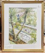 Jennifer Hammond Garden of Heligan, Cornwall Pen and wash, framed, glazed: 38 x 29 cm initialled