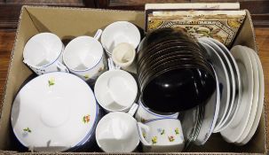 Royal Norfolk fruit decorated lidded tureen, a Devon pottery Dartmouth fish-shaped gold jug, a Spode