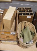 Various wooden labelled crates to include Canada Dry, a wooden bottle carrier for 12 bottles, two