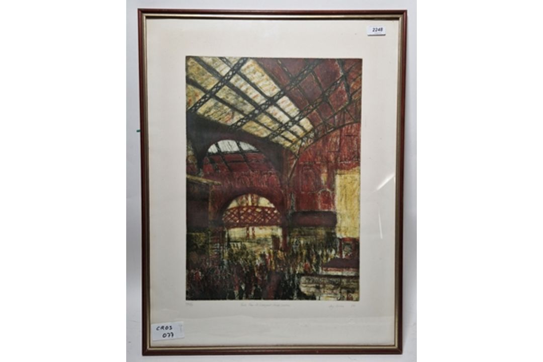 After Joy Girvin (b.1961) Etching and aquatint "Rush Hour at Liverpool Street Station", limited - Image 3 of 4