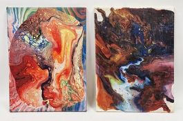 Rose Feller (b.1975)  Pair, oils on canvas 