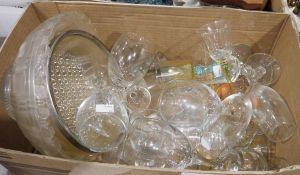 Various assorted glassware to include wines, sherry, liqueurs, assorted treen items to include a